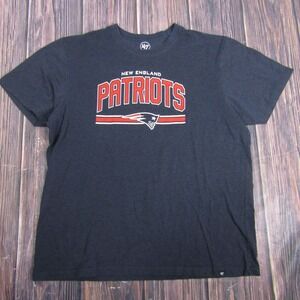 New England Patriots Shirt Mens XXL Navy NFL Football '47 Graphic Tee Crewneck